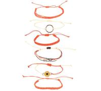 PATIKIL Sunflower String Bracelets, 6 Pack Adjustable Handmade Bracelets Waterproof Braided Rope for Decoration Friends Couples Gift, Orange