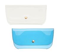 PATIKIL Sunglasses Case, Transparent Eyeglass Pouch Organizer Clear Plastic Glasses Protective Case Hard Shell for Women Men Sunglasses Glasses Organization-2Pcs(Blue/White)