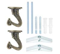 PATIKIL Swag Hooks, 2 Pcs Heavy Duty Ceiling Hooks with Hardware Installation Wall Fixing Ceiling Hangers for Hanging Plants Chandeliers, Bronze