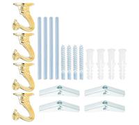 PATIKIL Swag Hooks, 4 Pcs Heavy Duty Ceiling Hooks with Hardware Installation Wall Fixing Ceiling Hangers for Hanging Plants Chandeliers, Gold