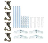 PATIKIL Swag Hooks, 4 Pcs Heavy Duty Ceiling Hooks with Hardware Installation Wall Fixing Ceiling Hangers for Hanging Plants Chandeliers, Bronze