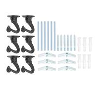 PATIKIL Swag Hooks, 6 Pcs Heavy Duty Ceiling Hooks with Hardware Installation Wall Fixing Ceiling Hangers for Hanging Plants Chandeliers, Black