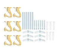PATIKIL Swag Hooks, 6 Pcs Heavy Duty Ceiling Hooks with Hardware Installation Wall Fixing Ceiling Hangers for Hanging Plants Chandeliers, Gold