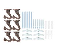 PATIKIL Swag Hooks, 6 Pcs Heavy Duty Ceiling Hooks with Hardware Installation Wall Fixing Ceiling Hangers for Hanging Plants Chandeliers, Copper