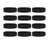PATIKIL Sweatband Headbands, 12 Pcs Terry Cloth Sweat Band for Women Men Sports Basketball Tennis Athletic Gym Working Out, Black