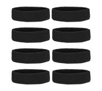 PATIKIL Sweatband Headbands, 8 Pcs Terry Cloth Sweat Band for Women Men Sports Basketball Tennis Athletic Gym Working Out, Black