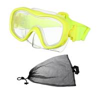 PATIKIL Swim Goggles with Nose Cover, Silicone Snorkel Mask Snorkeling Dive Gear Anti-Fog Clear Diving Mask Wide View No Blur Tempered Glass for Adult Youth Swimming Diving, Yellow