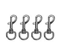 PATIKIL Swivel Eye Bolt Snap Hook 4pcs Single Ended Flag Bolt Snap Clip Metal Hook Trigger Clips for Key Chain Diving Pet Leash Clothes Line, Black
