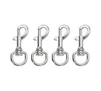 PATIKIL Swivel Eye Bolt Snap Hook 4pcs Single Ended Flag Bolt Snap Clips Metal Hook Trigger Clip for Key Chain Diving Pet Leash Clothes Line, Silver White