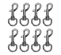 PATIKIL Swivel Eye Bolt Snap Hook 8pcs Single Ended Flag Bolt Snap Clip Metal Hook Trigger Clips for Key Chain Diving Pet Leash Clothes Line, Black