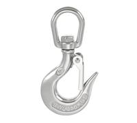 PATIKIL Swivel Lifting Hook 772lbs/0.35T Working Load, 304 Stainless Steel Crane Hoist Slip Hook with Safety Latch Swivel Eye for Industry Marine Ship Rigging