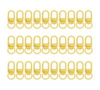 PATIKIL Swivel Lobster Clasp, 30 Pcs Metal Swivel Clasp Hooks Snap Clips Lanyard Claw Clasps Key Chain Making Kit for DIY Crafts Purse Bag Connector Hardware, Yellow
