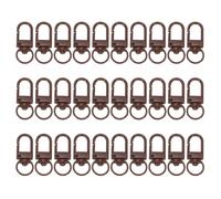 PATIKIL Swivel Lobster Clasp, 30 Pcs Metal Swivel Clasp Hooks Snap Clips Lanyard Claw Clasps Key Chain Making Kit for DIY Crafts Purse Bag Connector Hardware, Brown