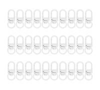 PATIKIL Swivel Lobster Clasp, 30 Pcs Metal Swivel Clasp Hooks Snap Clips Lanyard Claw Clasps Key Chain Making Kit for DIY Crafts Purse Bag Connector Hardware, White