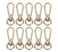 PATIKIL Swivel Lobster Claw Clasps 10pcs Push Gate Snap Hook Metal Trigger Clips Purse Hardware for Keychains Purse Handbag Makings DIY Crafts, Gold