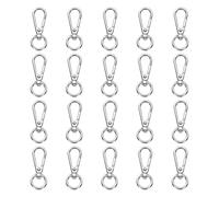 PATIKIL Swivel Lobster Claw Clasps 20pcs Push Gate Snap Hook Metal Trigger Clip Purse Hardware for Keychains Purse Handbag Makings DIY Crafts, Silver White