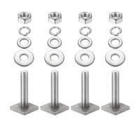 PATIKIL T Slot Bolts M8 x 35mm, 4 Set Square Head T Bolts Roof Rack Stainless Steel T Track Bolts with Nut Washers for Bike Ski Kayak Rack