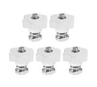 PATIKIL t Track Bolts Knob Kit, 5 Set M10 x 45mm x 48mm Threaded Bolts with Washers and 6-Star Knobs Nuts t Track Accessories for Woodworking Jigs and Fixtures, Silver White