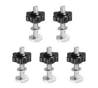 PATIKIL t Track Bolts Knob Kit, 5 Set M6 x 40mm x 25mm Threaded Bolts with Washers and 6-Star Knobs Nuts t Track Accessories for Woodworking Jigs and Fixtures, Silver Black