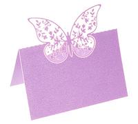 PATIKIL Table Name Place Cards,25Pcs 4.68 x 3.51inch Favor Decor Hollow Butterfly Cut Design Blank Card for Wedding Party Seating Place Cards Purple