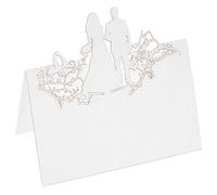 PATIKIL Table Name Place Cards,25Pcs 4.68 x 3.51inch Favor Decor Hollow People Cut Design Blank Card for Wedding Party Seating Place Cards White