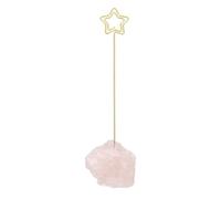 PATIKIL Table Number Holder, 1Pcs Photo Clip Holders Crystal Stone Quartz Desk Card Holder Raw Star Shape Iron Memo Note Photo Stand for Wedding Party Home Office Decor, Pink