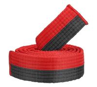 PATIKIL Taekwondo Colored Ranking Belt, 1.6" x5.2Ft 1.6M Polyester Martial Arts Judo Karate Belt for Coach Teaching Practice, Red-black
