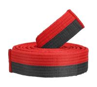 PATIKIL Taekwondo Colored Ranking Belt, 1.6" x7.9Ft 2.4M Polyester Martial Arts Judo Karate Belt for Coach Teaching Practice, Red-black
