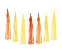 PATIKIL Tassel Garland Banner, 20Pcs Tissue Paper Tassels Party Decorations DIY Kits for Wedding Birthday Bridal Shower Yellow/Orange Red/Bright Yelliw/Orange