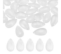 PATIKIL Teardrop Beads, 50Pcs Crystal Tear Drop Top Drilled Pendants Charm Teardrop Czech Glass Beads for DIY Jewelry Making Bracelets Necklace Earings Craft, White