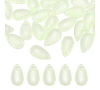 PATIKIL Teardrop Beads, 50Pcs Crystal Tear Drop Top Drilled Pendants Charm Teardrop Czech Glass Beads for DIY Jewelry Making Bracelets Necklace Earings Craft, Green White