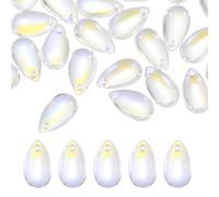 PATIKIL Teardrop Beads, 50Pcs Crystal Tear Drop Top Drilled Pendants Charm Teardrop Czech Glass Beads for DIY Jewelry Making Bracelets Necklace Earings Craft, AB Transparent Colors