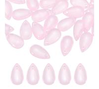 PATIKIL Teardrop Beads, 50Pcs Crystal Tear Drop Top Drilled Pendants Charm Teardrop Czech Glass Beads for DIY Jewelry Making Bracelets Necklace Earings Craft, Pink
