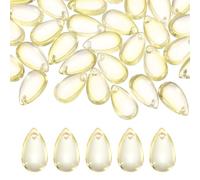 PATIKIL Teardrop Beads, 50Pcs Crystal Tear Drop Top Drilled Pendants Charm Teardrop Czech Glass Beads for DIY Jewelry Making Bracelets Necklace Earings Craft, Orange Yellow