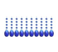 PATIKIL Teardrop Crystal Chandelier Pendants Beads, 10 Pack 125mm Length 38mm Chandelier Prisms Parts Ornaments Hanging Beads for DIY Arts Crafts Decoration, Dark Blue