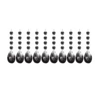 PATIKIL Teardrop Crystal Chandelier Pendants Beads, 10 Pack 125mm Length 38mm Chandelier Prisms Parts Ornaments Hanging Beads for DIY Arts Crafts Decoration, Clear Black