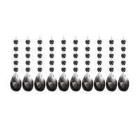 PATIKIL Teardrop Crystal Chandelier Pendants Beads, 10 Pack 145mm Length 38mm Chandelier Prisms Parts Ornaments Hanging Beads for DIY Arts Crafts Decoration, Clear Black