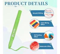 PATIKIL Tempera Paint Sticks, 6Pcs Long Solid Paint Sticks Markers | Quick Drying Smooth & Washable Crayon Pen for Artists Beginners Art Supplies Gifts, Pale Green