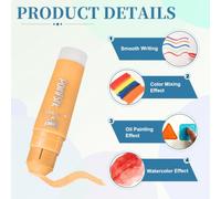 PATIKIL Tempera Paint Sticks, 6Pcs Short Solid Paint Sticks Markers | Quick Drying Smooth & Washable Crayon Pen for Artists Beginners Art Supplies Gifts, Pale Orange