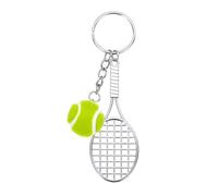 PATIKIL Tennis Keychain, Metal Tennis Racket Key Chains Sports Novelty Charm Pendant for Backpacks, Gift, Party Favor, Souvenir, Sports Fan, Green