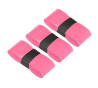 PATIKIL Tennis Racket Grip Tape, 3 Pack PU Racquet Overgrip with Damping Ridges Anti-Slip Absorbent Perforated Handle Grip Flat Adhesive for Badminton Pickleball Fishing Rod, Pink