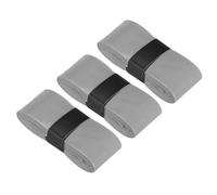 PATIKIL Tennis Racket Grip Tape, 3 Pack PU Racquet Overgrip with Damping Ridges Anti-Slip Absorbent Perforated Handle Grip Flat Adhesive for Badminton Pickleball Fishing Rod, Gray