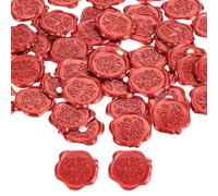 PATIKIL Thank You Wax Seal Stickers, 50 Pack Embossed Self Adhesive Sticker for Envelope Letter Wedding Invitation Card Birthday Party Gift, Red