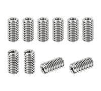 PATIKIL Thread Adapters Sleeve Reducing Nut, 10 Pcs M6*1 Male to M3*0.5 Female Repairing Insert Nut Screw Reducer Conversion Stainless Steel Fastener 12mm