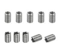 PATIKIL Thread Adapters Sleeve Reducing Nut, 10 Pcs M8*1.25 Male to M6*1 Female Repairing Insert Nut Screw Reducer Conversion Stainless Steel Fastener 12mm