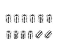PATIKIL Thread Adapters Sleeve Reducing Nut, 12Pcs M10x1.5 Male to M6x1 Female Repairing Insert Nut Screw Reducer Conversion 303 Stainless Steel Fastener 10mm