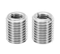 PATIKIL Thread Adapters Sleeve Reducing Nut, 2 Pcs M16xM10x20mm Male to Female Repair Insert Nut Screw Reducer Conversion Stainless Steel Fastener, Silver Tone