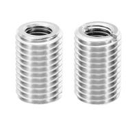 PATIKIL Thread Adapters Sleeve Reducing Nut, 2 Pcs M16xM10x25mm Male to Female Repair Insert Nut Screw Reducer Conversion Stainless Steel Fastener, Silver Tone