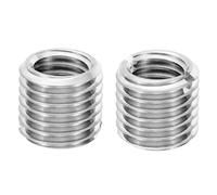 PATIKIL Thread Adapters Sleeve Reducing Nut, 2 Pcs M16xM12x15mm Male to Female Repair Insert Nut Screw Reducer Conversion Stainless Steel Fastener, Silver Tone