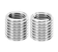 PATIKIL Thread Adapters Sleeve Reducing Nut, 2 Pcs M20xM16x20mm Male to Female Repair Insert Nut Screw Reducer Conversion Stainless Steel Fastener, Silver Tone